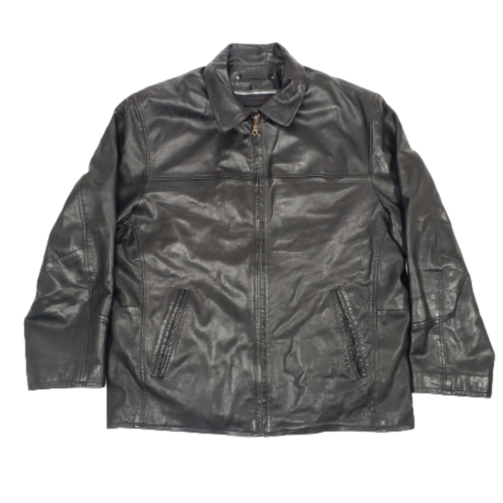 Motorcycle Leather Jacket Biker Diamond Plate Size 2XL